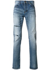 Yves Saint Laurent distressed denim jeans