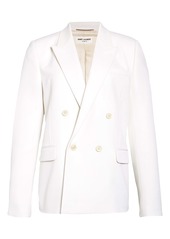 Yves Saint Laurent Saint Laurent Double Breasted White Wool Sport Coat