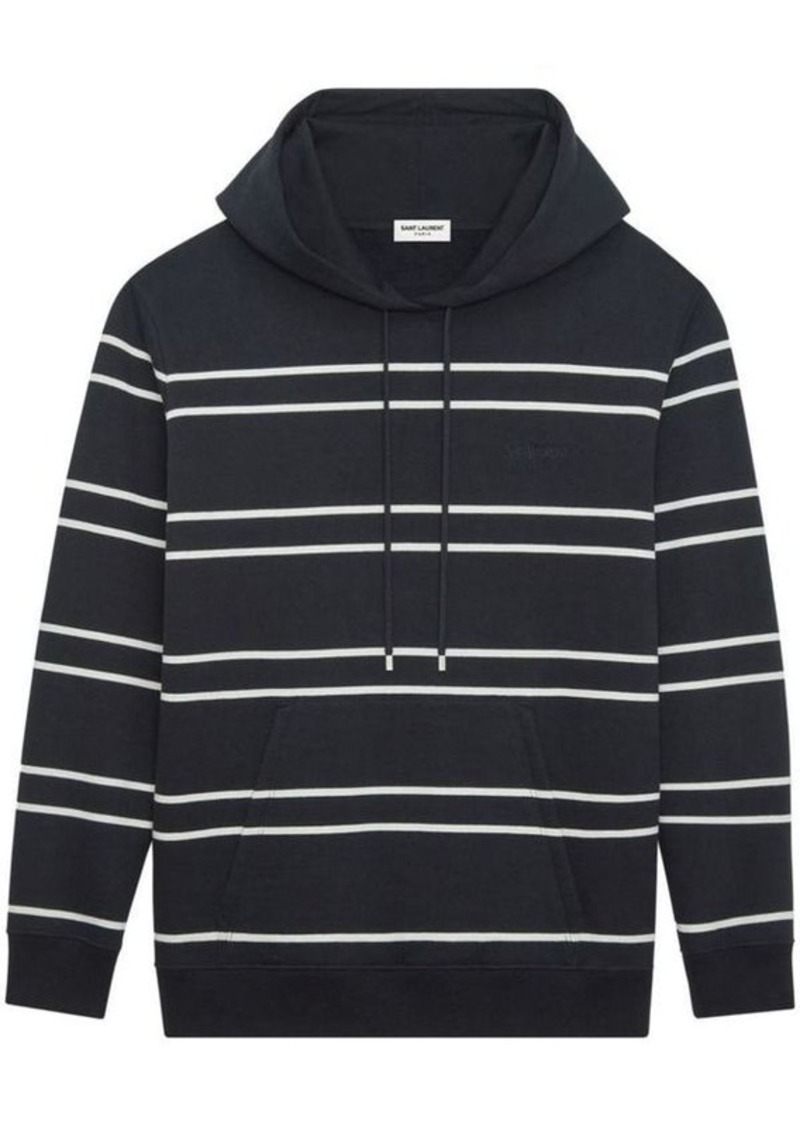 Yves Saint Laurent Saint Laurent Hooded Striped Sweatshirt