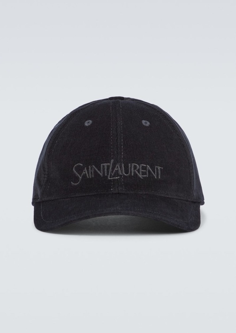 Yves Saint Laurent Saint Laurent Logo corduroy baseball cap
