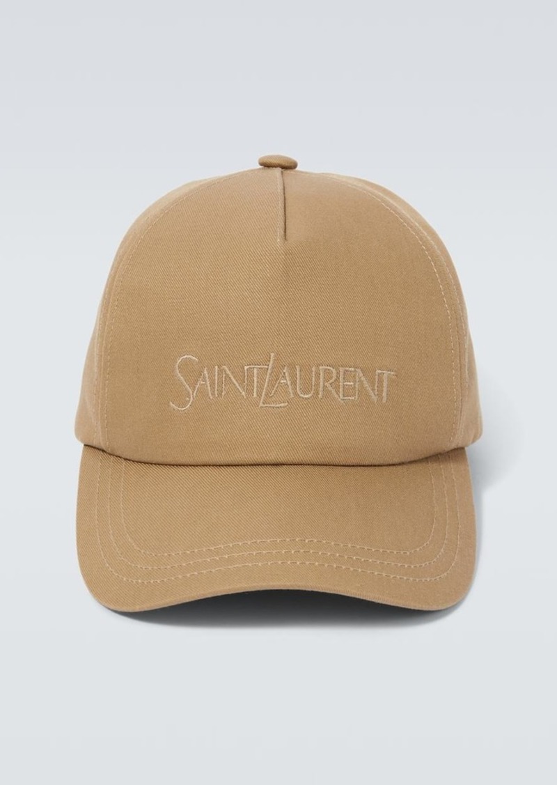 Yves Saint Laurent Saint Laurent Logo cotton and linen gabardine baseball cap