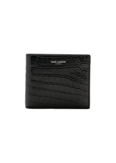 Yves Saint Laurent Saint Laurent Matte Croc Billfold Wallet