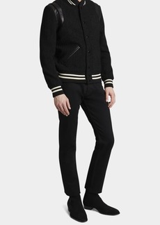 Yves Saint Laurent Saint Laurent Men's Lurex Leather-Trim Teddy Jacket