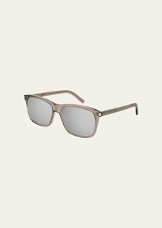 Yves Saint Laurent Saint Laurent Men's Mirrored Translucent Rectangle Sunglasses