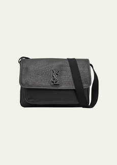 Yves Saint Laurent Saint Laurent Men's Niki YSL Messenger Bag in Grained Leather