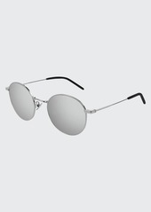 Yves Saint Laurent Saint Laurent Men's Round Metal Mirrored Sunglasses