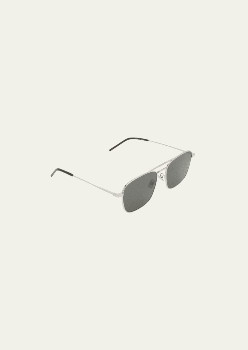 Yves Saint Laurent Saint Laurent Men's Square Double-Bridge Metal Sunglasses