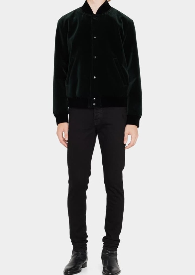 Yves Saint Laurent Saint Laurent Men's Velvet Logo Teddy Jacket