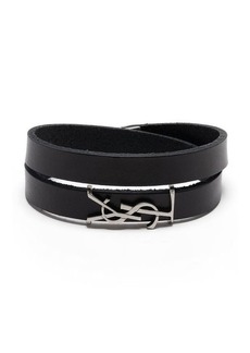 Yves Saint Laurent SAINT LAURENT Opyum leather double-loop bracelet