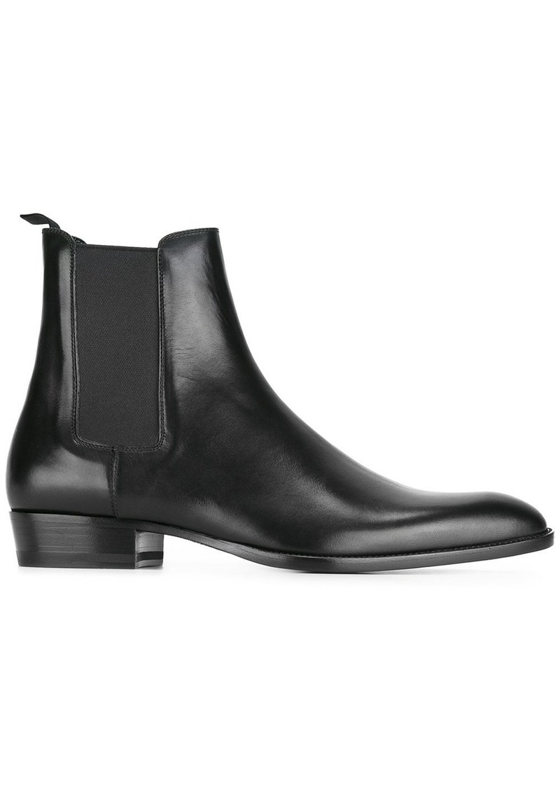 saint laurent wyatt leather chelsea boots