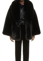 Yves Saint Laurent Saint Laurent Shawl Collar Faux Fur Coat