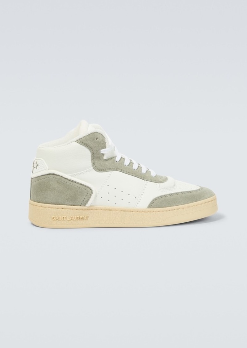 Yves Saint Laurent Saint Laurent SL/80 high-top leather and suede sneakers