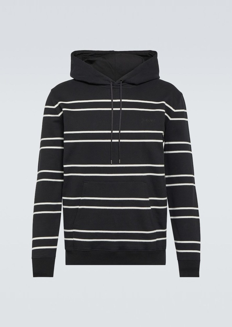 Yves Saint Laurent Saint Laurent Striped cotton fleece hoodie