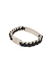 Yves Saint Laurent Saint Laurent Tag Curb Chain & Leather Bracelet