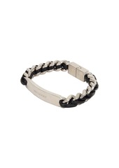 Yves Saint Laurent Saint Laurent Tag Curb Chain & Leather Bracelet