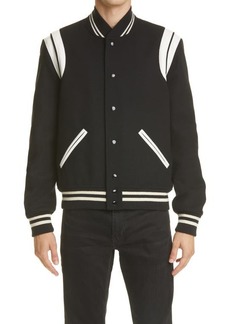 Yves Saint Laurent Saint Laurent Wool Blend Bomber Jacket
