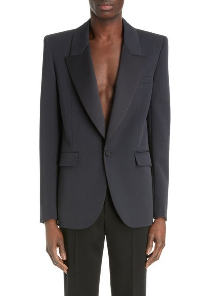 Yves Saint Laurent Saint Laurent Wool Grain de Poudre Tuxedo Jacket