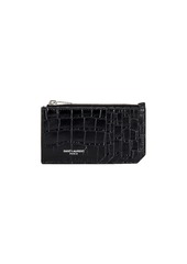 Yves Saint Laurent Saint Laurent Zipped Fragments Credit Card Case