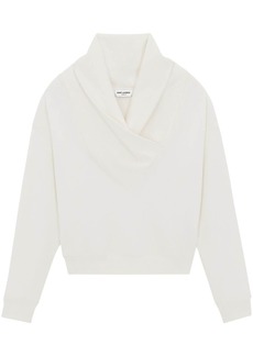 Yves Saint Laurent shawl-collar cotton sweatshirt