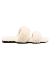 Yves Saint Laurent shearling flat slides