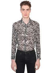 Yves Saint Laurent Sheer Tiger Print Wool Shirt