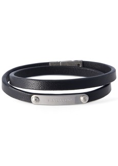 Yves Saint Laurent Sl Double Wrap Leather Bracelet