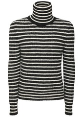 Yves Saint Laurent Stripe Mohair Blend Turtleneck Sweater