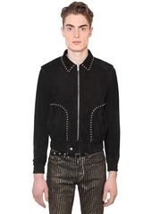 Saint Laurent Men's Lurex Leather-Trim Teddy Jacket