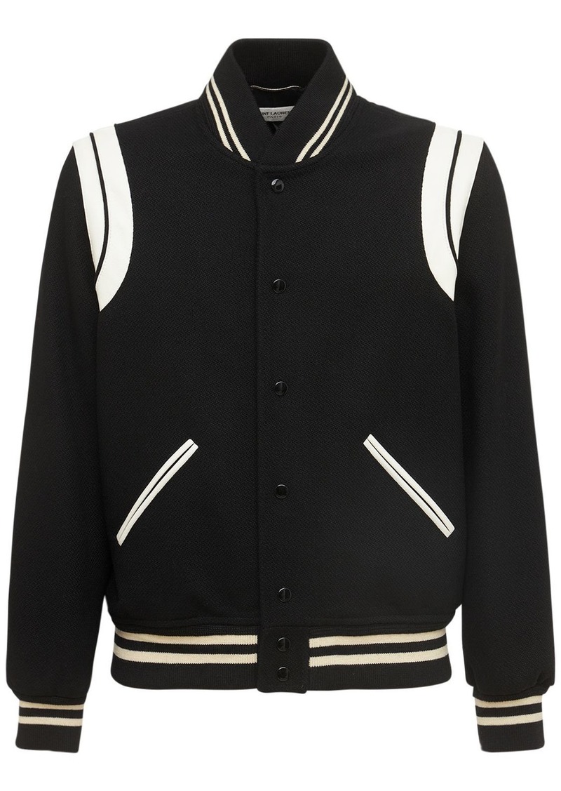 Yves Saint Laurent Teddy Wool Jacket W/ Striped Details