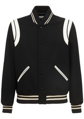 Yves Saint Laurent Teddy Wool Jacket W/ Striped Details