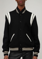 Yves Saint Laurent Teddy Wool Jacket W/ Striped Details