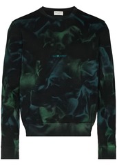 Yves Saint Laurent tie dye logo crewneck sweatshirt