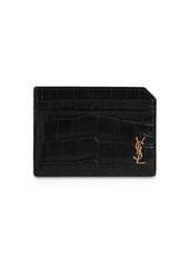 Yves Saint Laurent Tiny Cassandre Croc Embossed Card Case