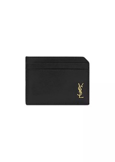 Yves Saint Laurent Tiny Cassandre Open Card Case in Shiny Leather