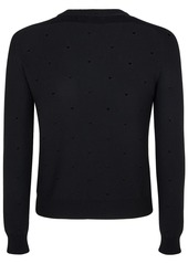 Yves Saint Laurent Wool Knit Crewneck Sweater W/crystals