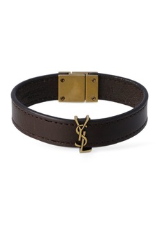 Yves Saint Laurent Ysl Wide Leather Bracelet