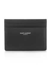 Yves Saint Laurent Saint Laurent Grain de Poudre Leather Card Case