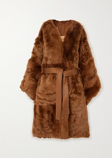 Yves Salomon Belted Shearling Cape