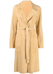 Yves Salomon belted suede trench coat