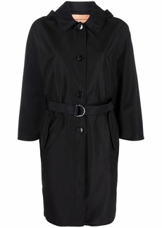 Yves Salomon belted-waist hooded coat