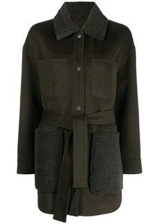 Yves Salomon button-up belted coat