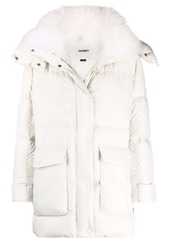 Yves Salomon lambswool-trim hooded down coat