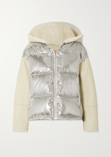 Yves Salomon Hooded Shearling And Quilted Metallic Shell Down Jacket