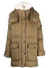 Yves Salomon lambswool-trim hooded down coat