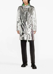 Yves Salomon metallic-effect single-breasted coat