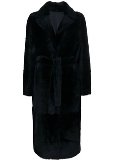 Yves Salomon notched-lapels belted coat