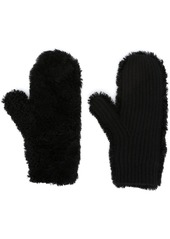 Yves Salomon panelled ribbed-knit mittens