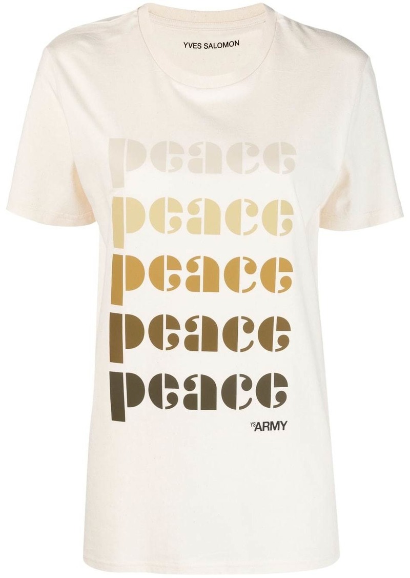 Yves Salomon peace-print organic-cotton T-shirt