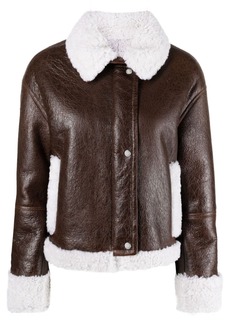 Yves Salomon shearling-trim leather jacket