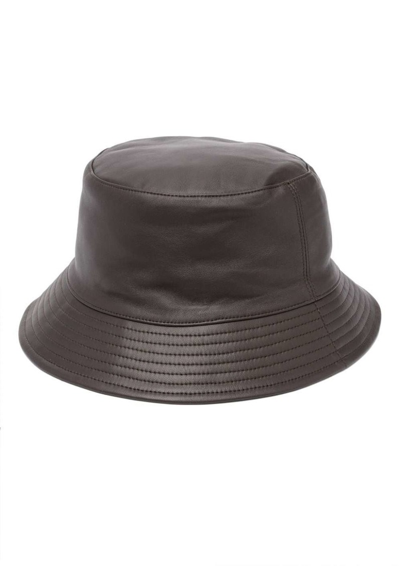 Yves Salomon tonal-stitching leather bucket hat